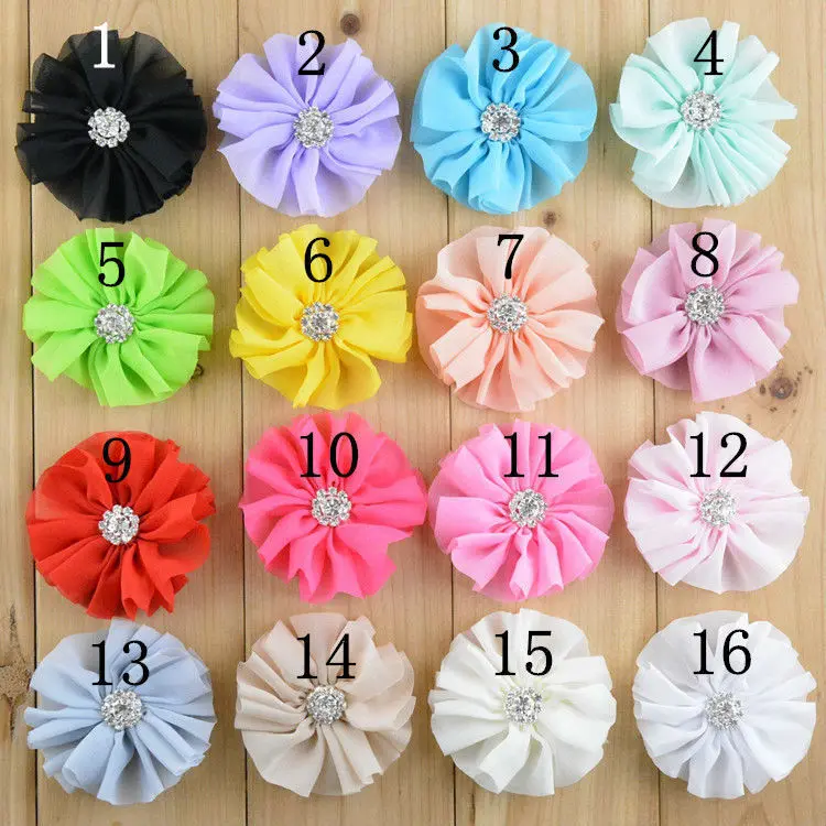 

30pcs/lot DIY Bridal chiffon flowers hair accessories