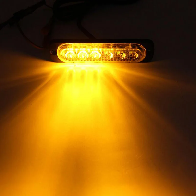 6 LED ضوء تحذير ستروب الشواية وامض انهيار ضوء الطوارئ سيارة شاحنة منارة مصباح العنبر ضوء المرور