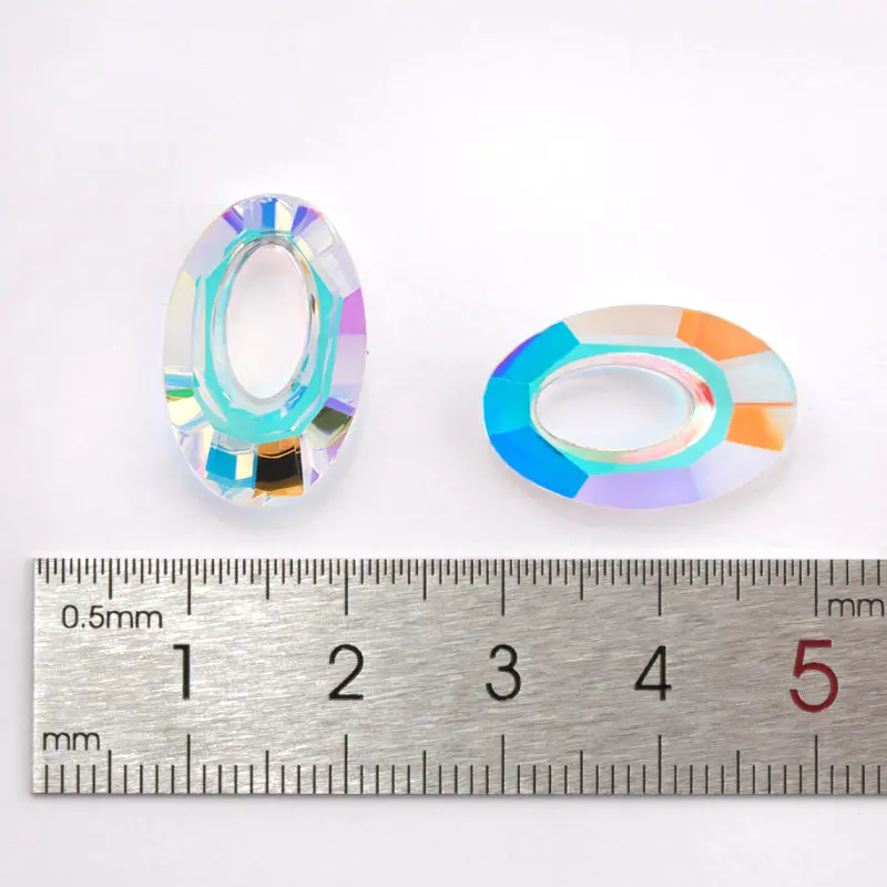 20mm 6040 crystal Helios Pendant Oval shape glass charms crystal beads for Earring necklace making DIY jewelry findings 8pcs