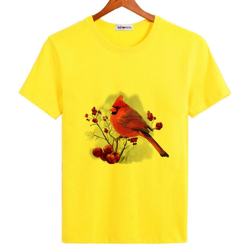 BGtomato Special printing red bird t-shirt hot sale summer casual tops original brand summer casual shirts mens hip hop tees