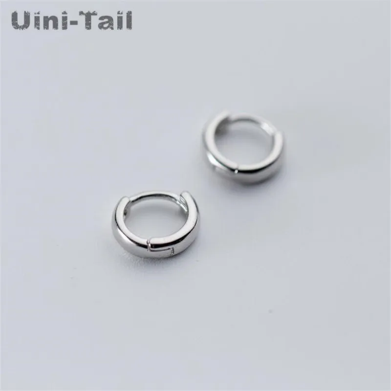 Uini-Tail hot new 925 Tibetan silver temperament hypoallergenic female earrings Korea cute glossy earrings small earrings ED115