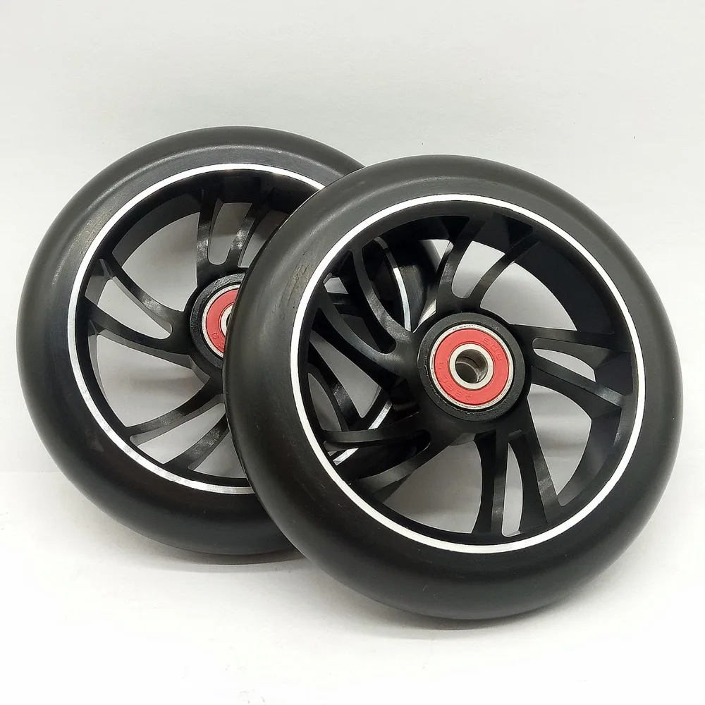 2PCS 120mm Freestyle Stunt Scooter Wheels 88A With High elastic PU Aluminum Alloy Hub ABEC-9 22*8*7mm Bearings