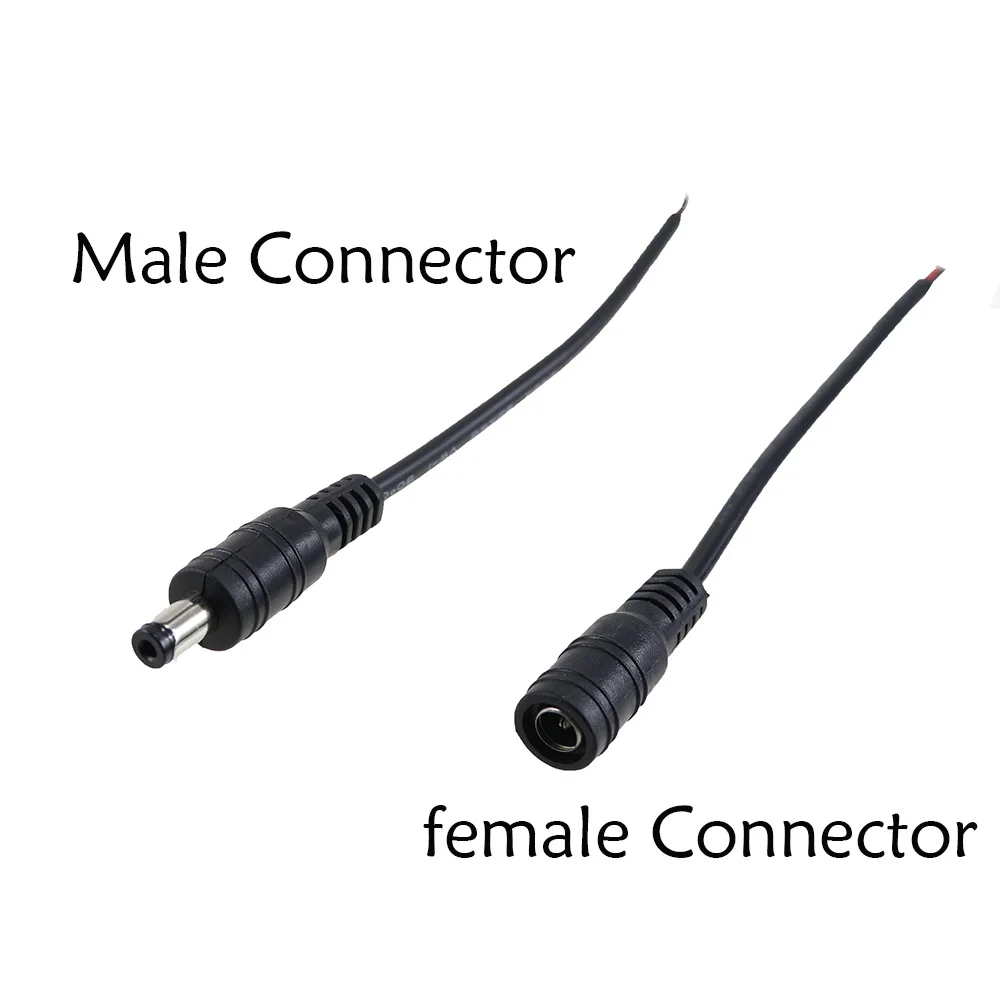 DC power connector,DC 5.5*2.1mm adapter led Strip Light DC Plug Connector Cable For 3528 5050 RGB Strip transformers connection