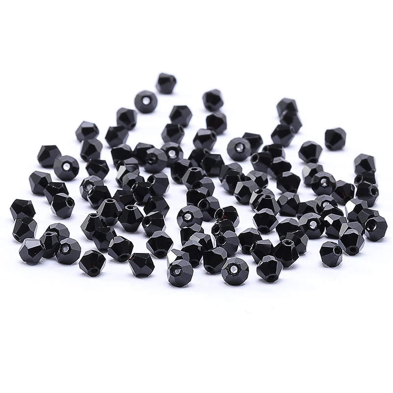 Sale Black 100pc 4mm Austria Crystal Bicone Beads 5301 Loose Spacer Beads Bracelet Jewelry Making DIY S-8