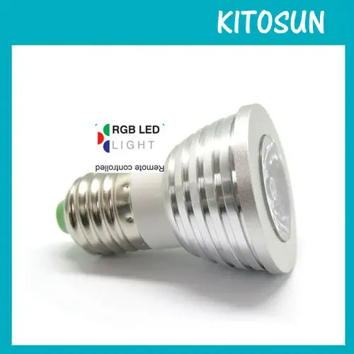 DHL Free Shipping!!! 3W 4W E27 RGB LED Bulb 16 Color Change Lamp Spot Light 90-245V for Home Party Decoration with IR Remote