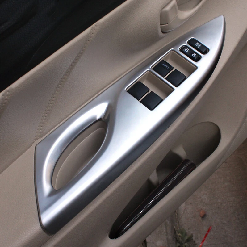 For Toyota Vios/Yaris sedan 2014 Car Styling Accessories ABS Chrome Door Window glass Lift Control Switch Panel Cover Trim