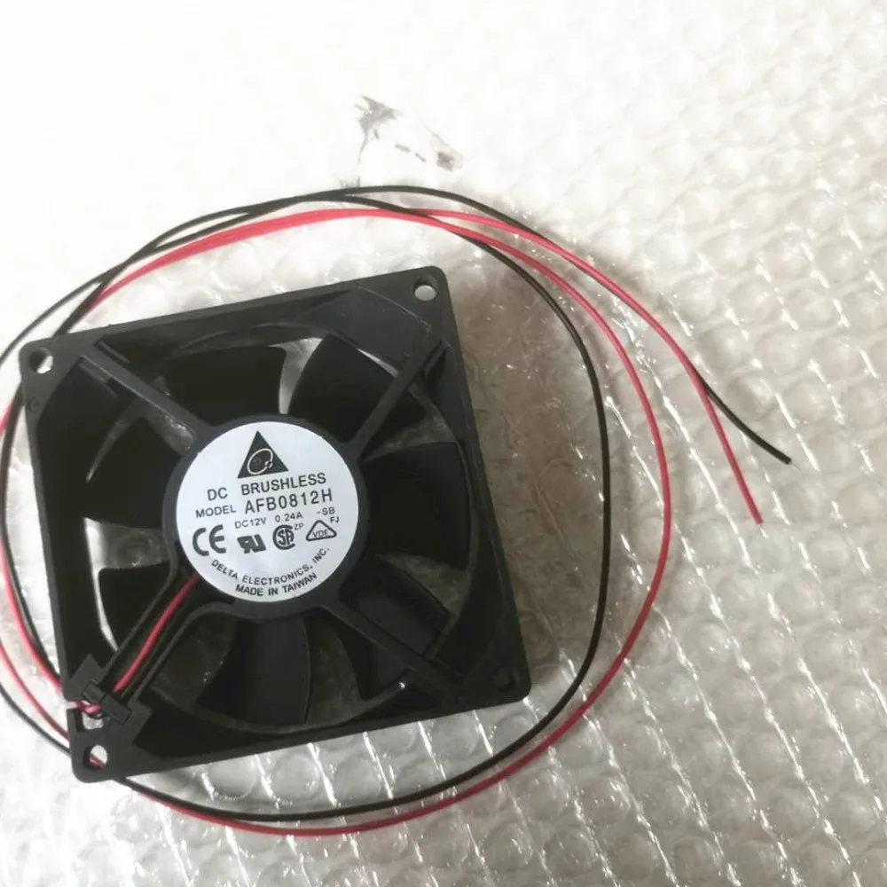 DHL Free shiping DELTA AFB0812H 8cm 8025 12V 0.24A 2wire double ball bearing fan  80*80*25mm