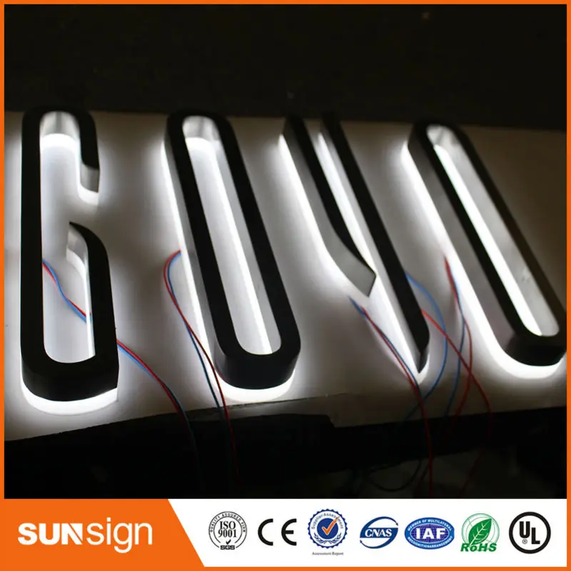 Brushed Stainless Steel Backlit Channel Letter Led