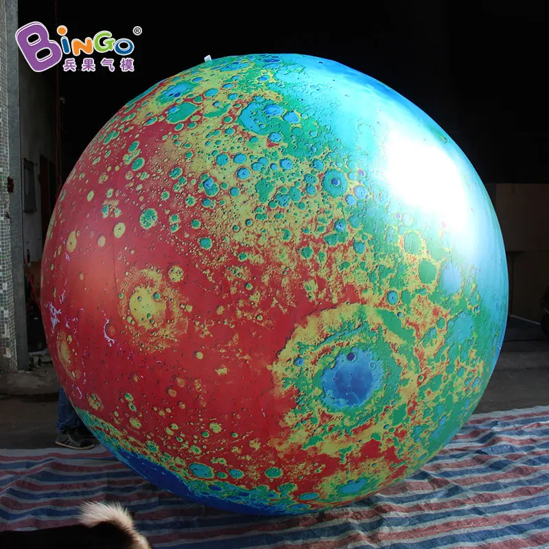 Custom Size Inflatable Lighting Colorful Moon / Inflatable Sphere Planets Shape Balloons for Decoration - BG-Z0020