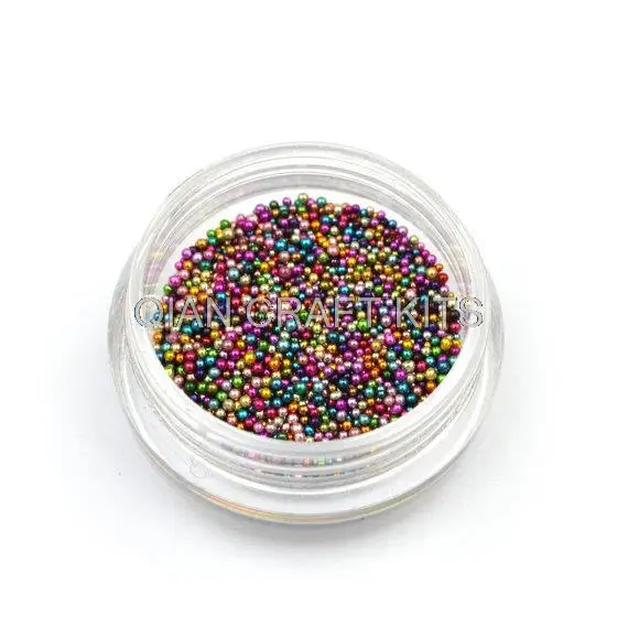 300g Colorful Caviar Manicure Pedicure Micro Tiny Nail Art Stickers Beads for nails crafts UV coated DIY 1.2mm D25