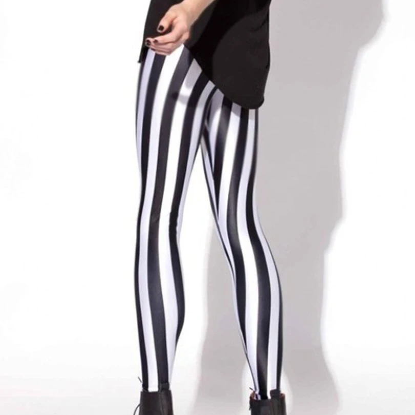 Women Stripe Leggings Slim Skinny Leggings White Black Red Rose Yellow Striped Spring Summer Running Gym Stretchy Pants Trousers