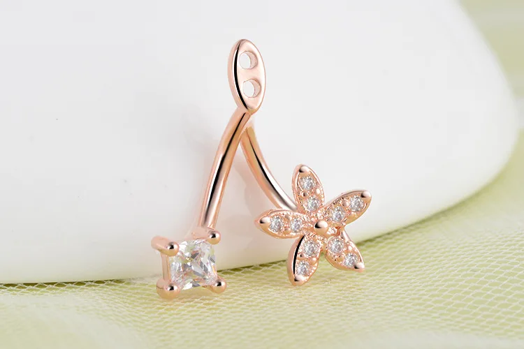 Boucles d'oreilles en plaqué argent pour femmes, bijoux tendance, en or Rose, pour filles, pour mariée, fête de mariage, en cristal, nouvelle collection