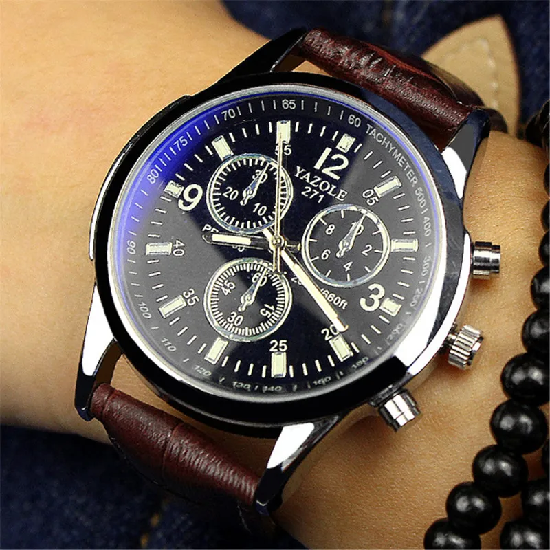 YAZOLE 2023 Mens Watches Top Brand Luxury Famous Male Clock Leather Analog Quartz Wristwatch Bracelet reloj hombre montre homme