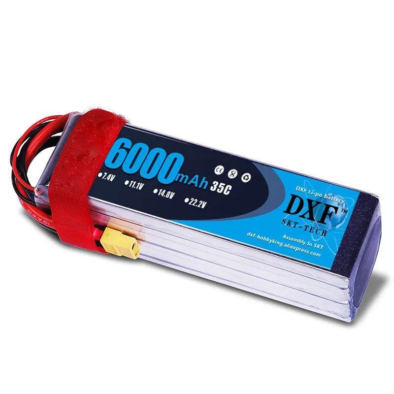 DXF 2PCS Power 14.8V 6000mAh 4S 35C Max60C Lipo Battery Rechargeable XT60 Plug Connector For RC Quadcopter Models Toys