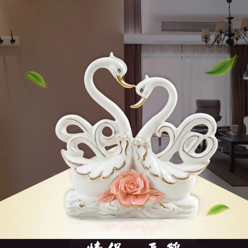 

European ceramic decorative gilt Swan put creative jewelry Christmas gifts to send his girlfriend a gift