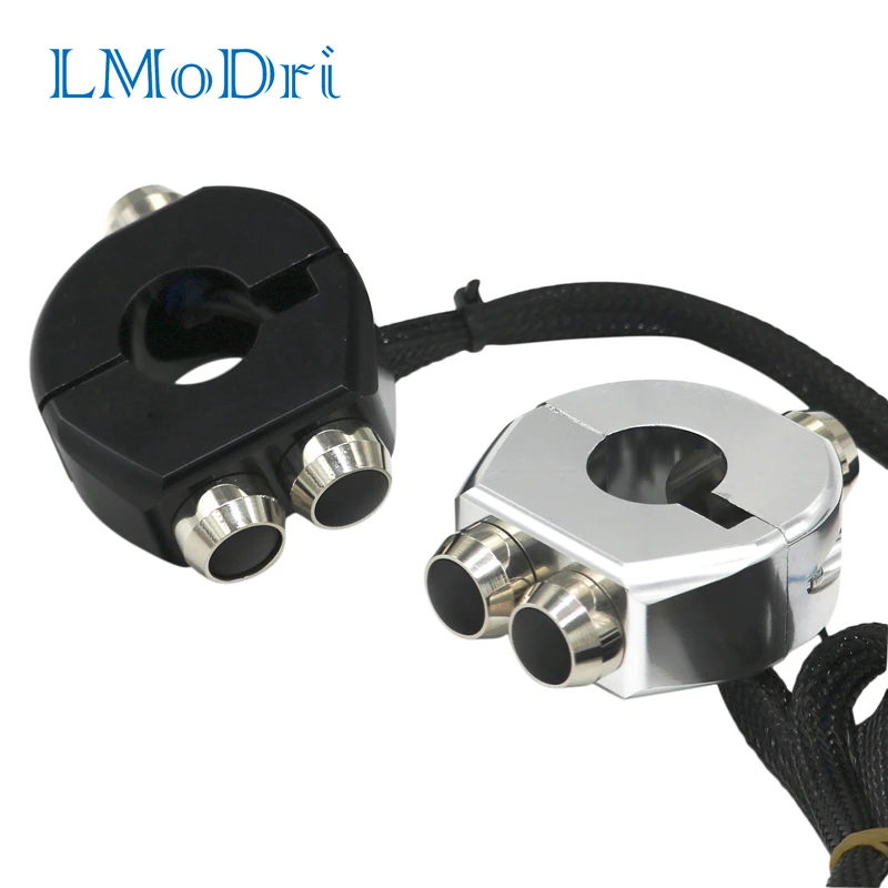 

LMoDri CNC Momentary Latching Switch Aluminium Alloy Switches Motorcycle Handle Grips Reset Buttons