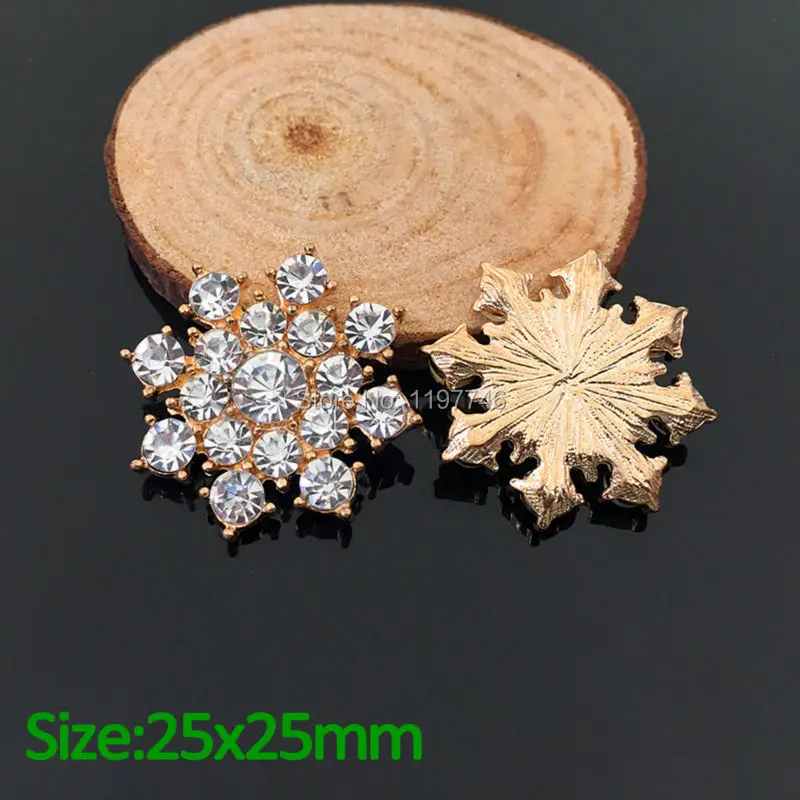 Newest 10 Pieces 25mm Blue Rhinestone Flatback Christmas Snowflake Embellishment Button Accessories Clear Crystal Bouquet Diy