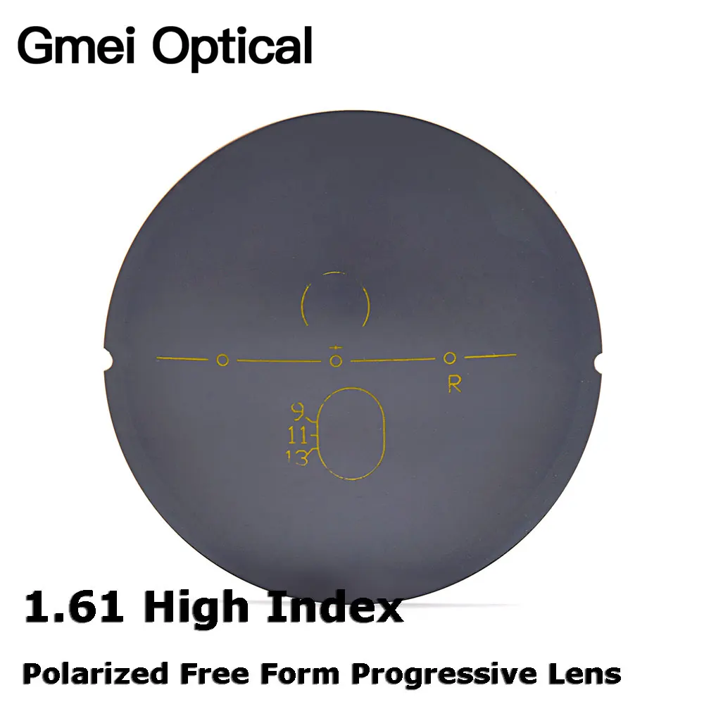 Gmei Optical 1.61 High Index Polarized Digital Free Form Progressive Lenses Prescription Polarized Optical Sunglasses Lenses