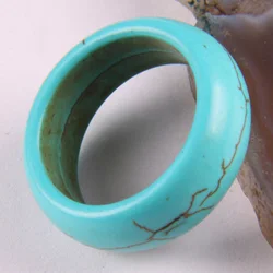 Blue Turquoise Stone Finger Ring Size 5，7  Jewelry Fashion