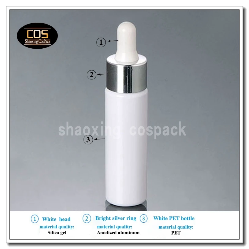 

wholesale 100pcs 30ml white PET plastic dropper bottle for e-liquid ,1oz white PET e- juice liquid bottle packaging with dropper