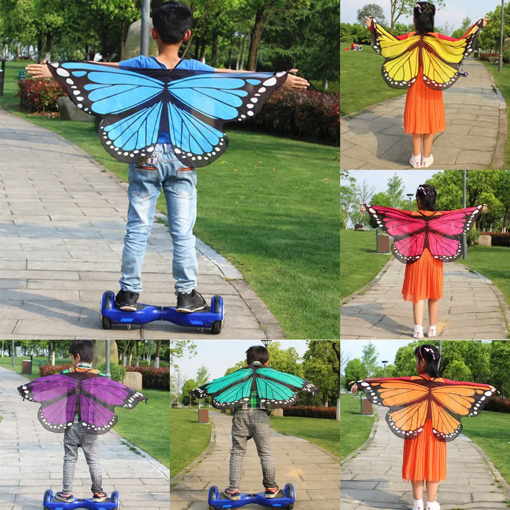 New Các Trẻ Em Bướm Khăn Choàng Cô Gái Chàng Trai Kids Tiên Cánh Bướm Fancy Dress Up Costume Đảng Giả Vờ Chơi