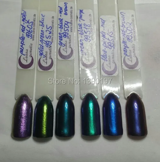 Chameleon pearl Pigments color travel powder 12colors 5grams each for cosmetics, auto paints and nail polish