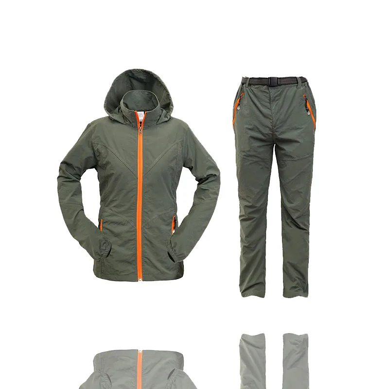 Camping Wandern Kleidung Set Outdoor-Sport Männer Frauen Sommer Sportswear Anzug Mit Kapuze Jacken Hosen Schnell Trocken Atmungs Set ST01 – Detail 30