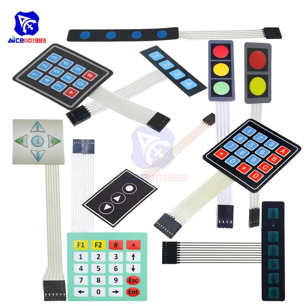 diymore 2/3/4/6 Key Button Membrane Switch / 3*4 4*4 Matrix Array Keyboard / 1*6 Keypad Control Panel for Arduino