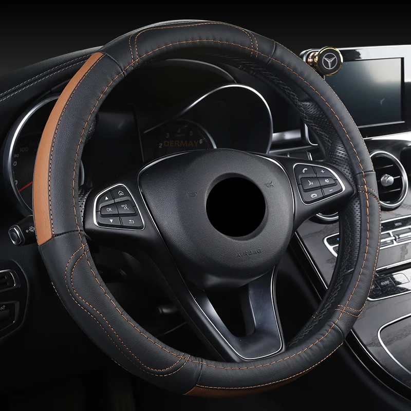 

Натуральная кожа, искусственная воловья кожа для Renault, Ford, Lada, Opel, VW, Fiat, Skoda, Mazda, Toyota, 37-38 см, рулевое колесо