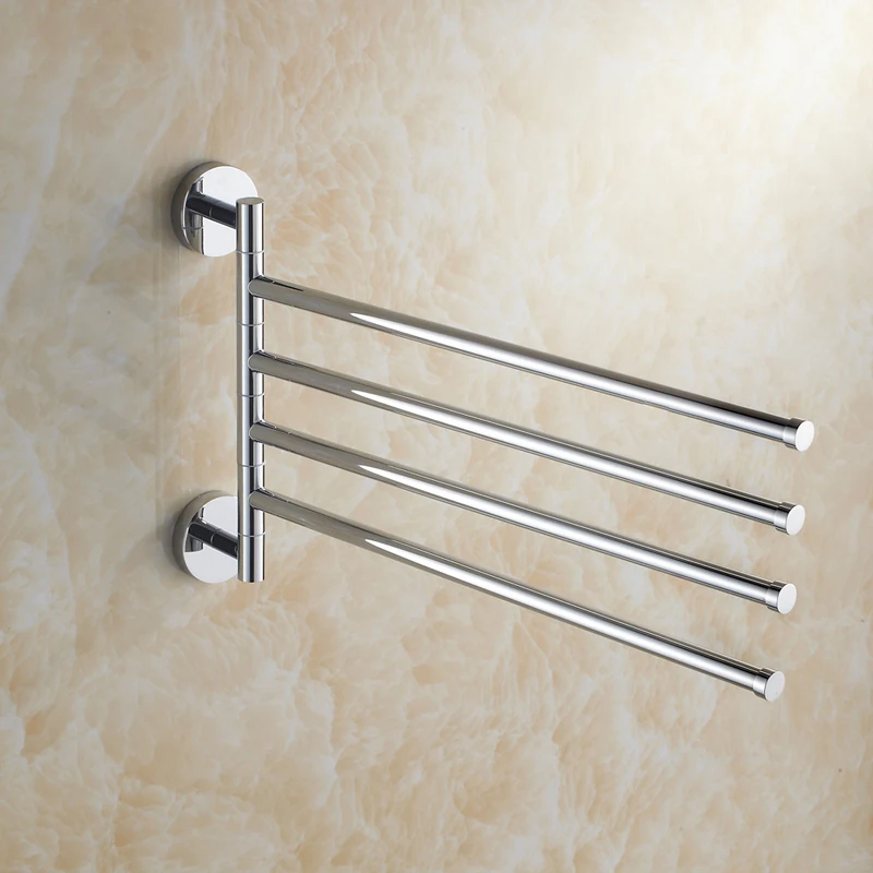 BAKALA Bathroom Towel Rack Rotatable Towel Holder Space Aluminum 2-6-Bar Towel Hanger Kitchen Shelf Paper Hanging Wall Mounted