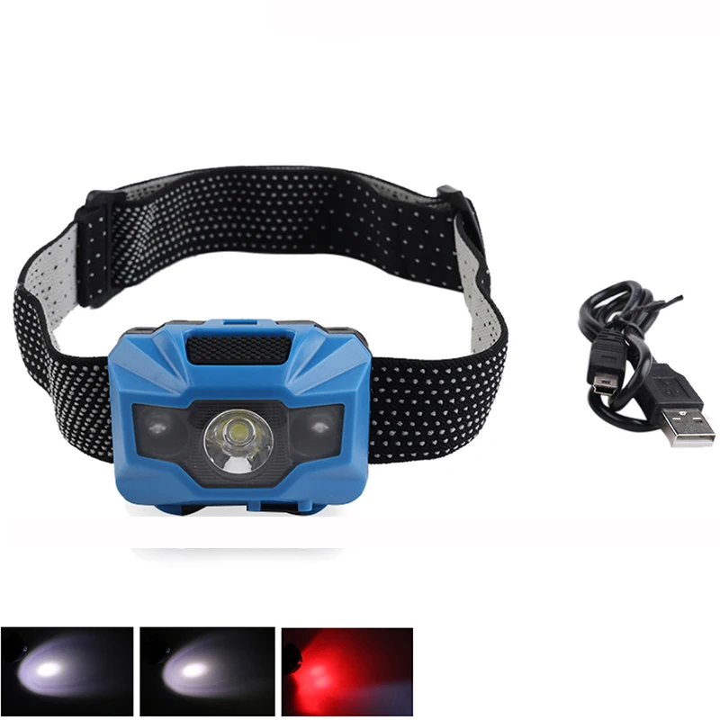 

PANYUE 10PCS Portable Mini LED Headlamp USB Rechargeable Built-in Batttery LED Flashlight Waterproof Fishing Headlight