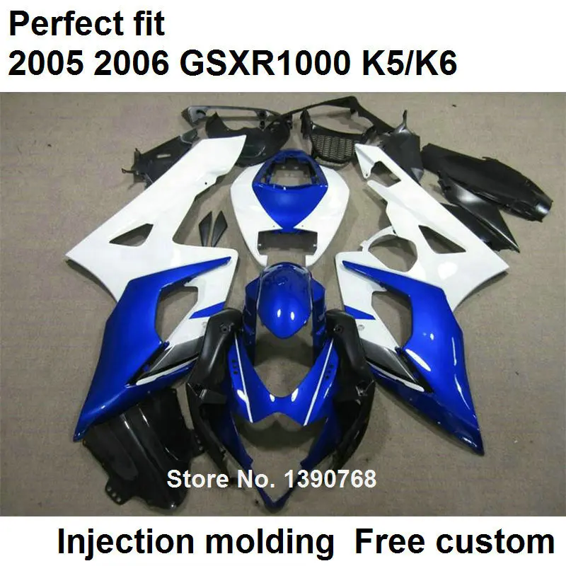 Bodywork fairing kit for Suzuki injection molding GSXR1000 2005 2006 blue white black bodywork fairings set GSXR1000 05 06 NP65