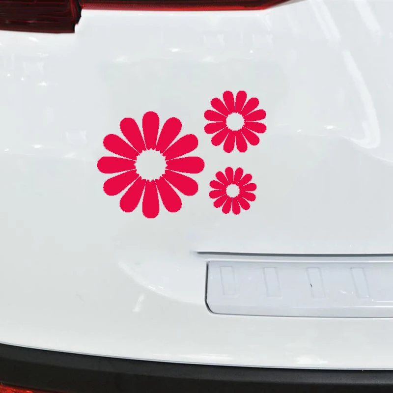 

9*12cm Daisy's Pretty Flower Vinyl Sticker Car Window Wall Flowers Spring Set Of 3 Car Stickers