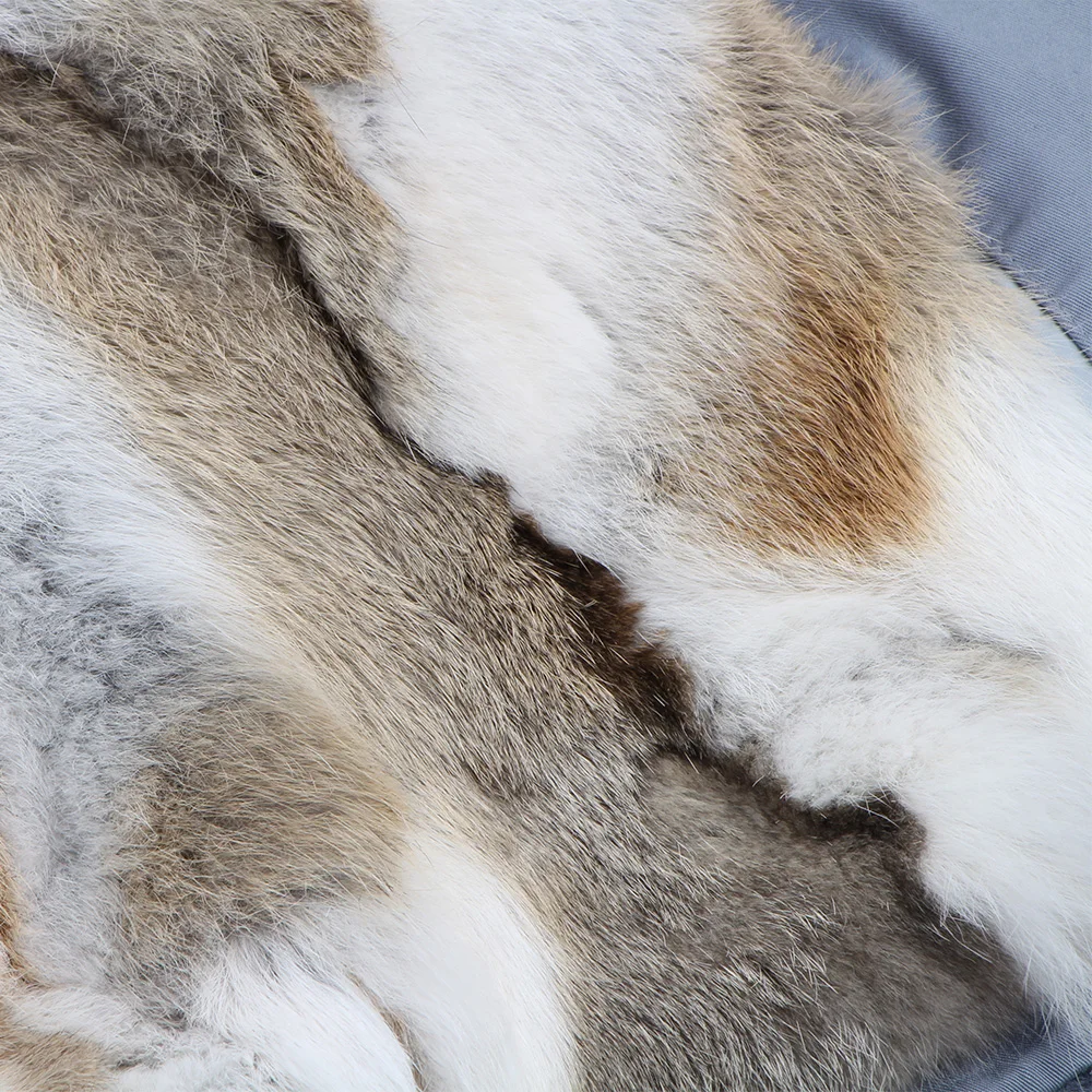 Maomaokong Mode Dames Echte Konijnenbont Voering Winterjas Jas Natuurlijke Vossenbont Kraag Capuchon Lange Parka 'S Vrouwelijke Bovenkleding