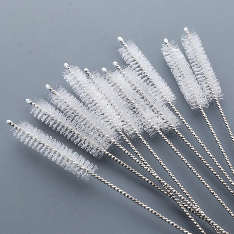 304 Stainless Steel Metal Straw Cleaning Brush 100pcs/lot Milk Fruit Juice Water Straws Longer Brush about 21cm length Brushes