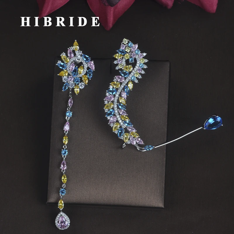 HIBRIDE New Unique Design Women Bride Party Show Drop Earrings Fashion Jewelry Brincos Pendientes Boucle d'oreille E-686
