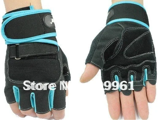 Adjustable Fitness sports gym training gloves mitten mitts Durable Non-slip with long Wrist protect