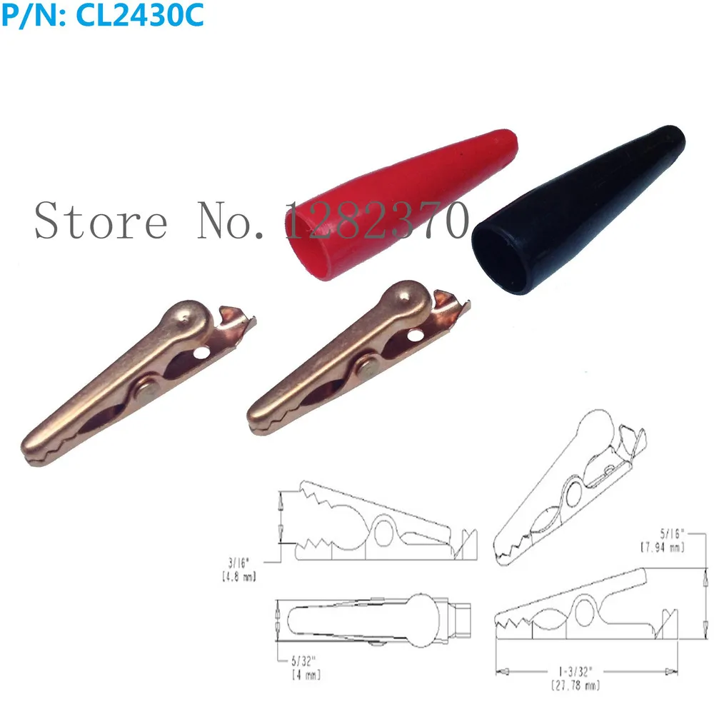 

[SA] CL2430C mini pure copper alligator clip trumpet 5A current length 28mm opening 4.8mmSolid Copper --100pcs/lot