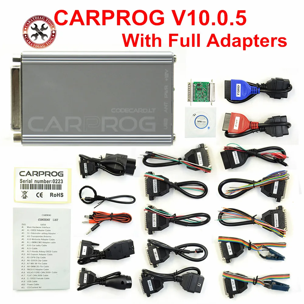 2021 Newest V10.0.5 / V8.21 Carprog Full Adapter Car Prog 8.21 Online Programmer For Airbag/Radio/Dash/IMMO/ECU Auto Repair Tool