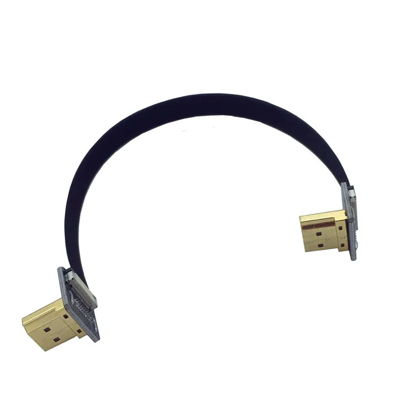 Двойной поворотный 90-градусный FPV HDMI-совместимый тип A штекер-штекер HDTV FPC плоский кабель для мультикоптера аэрофотосъемки