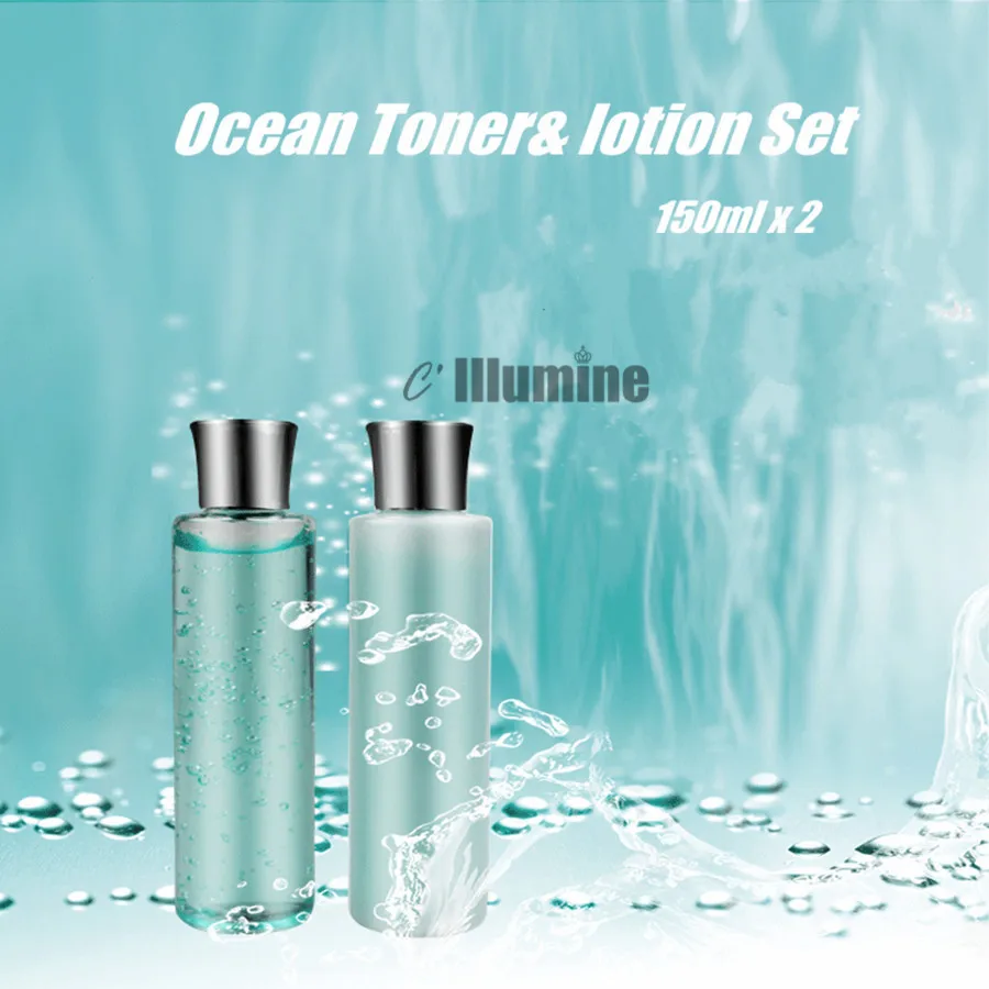 Ocean Toner Lotion Set 2 Bottles Whitening Moisturizing Oil Control Shrink Pores Firming Anti-Dry Fine lines Remove 150ml x 2