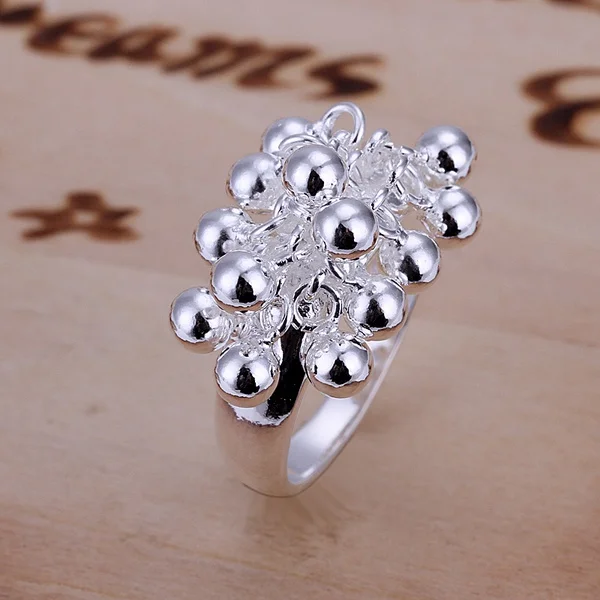 wholesale weomen lady wedding festival gifts Silver color grape Rings unique style beautiful trendy Jewelry Free shipping R016