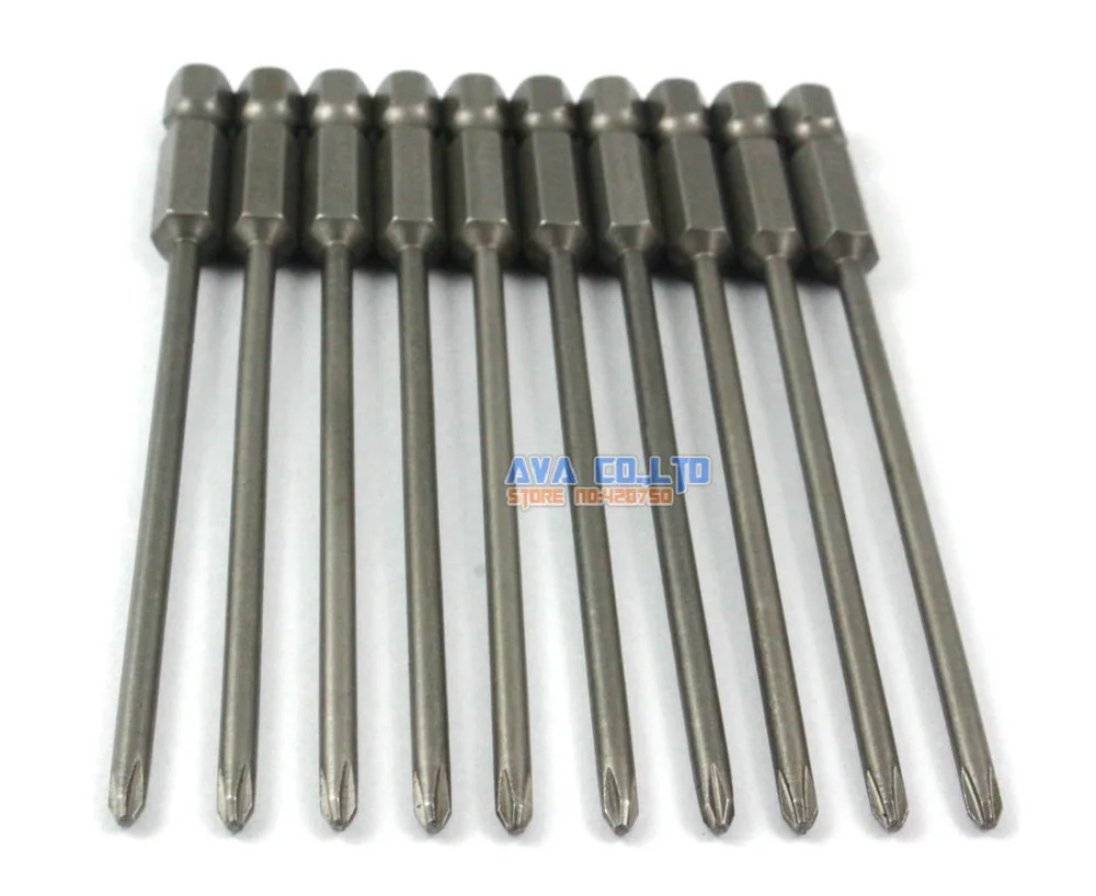 10 Pieces Magnetic Phillips Screwdriver Bit S2 Steel 1/4