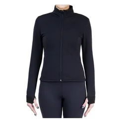 Figure Skating Fleece Jacket Women's Ice Skating Sweatshirt Top Black  Spandex Stretchy Performance Practise Skating Wear