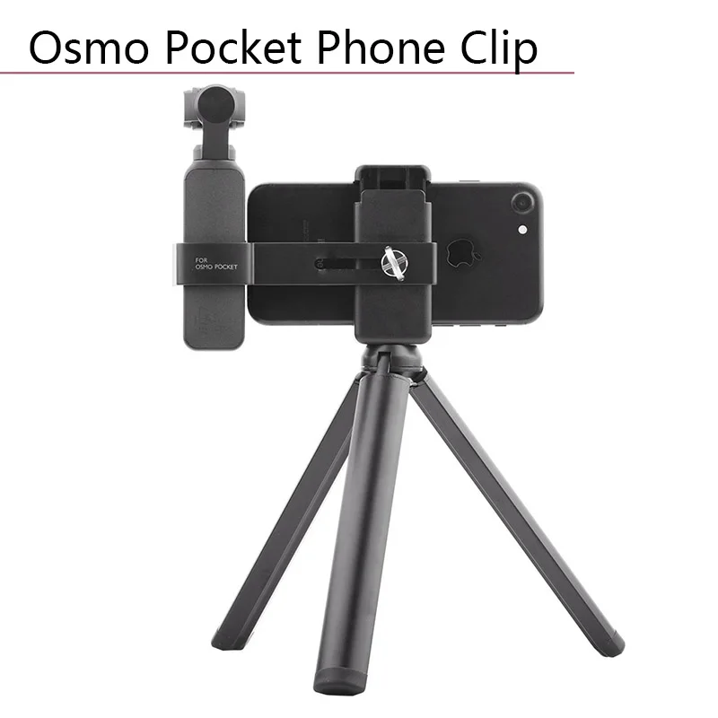 Phone Securing Clip Bracket Support stand Plastic Material with Metal Tripod Handheld Gimbal Accessories for DJI Osmo Pocket 2