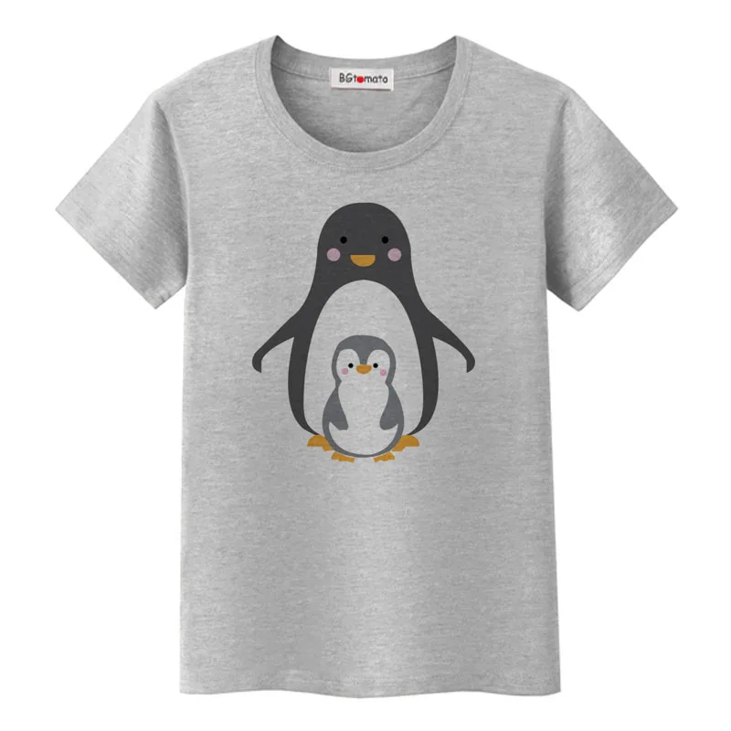 

BGtomato lovely penguin cartoon t-shirt for women new design hot sale cheap sale casual t-shirt original brand casual tops tees