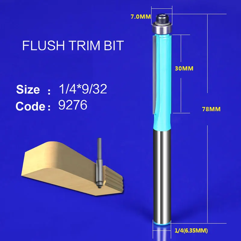 1pcs 1/4*9/32 straght flush trim cutter frazier milling cutter knife wood tool fresa router bit for wood fresa 9276