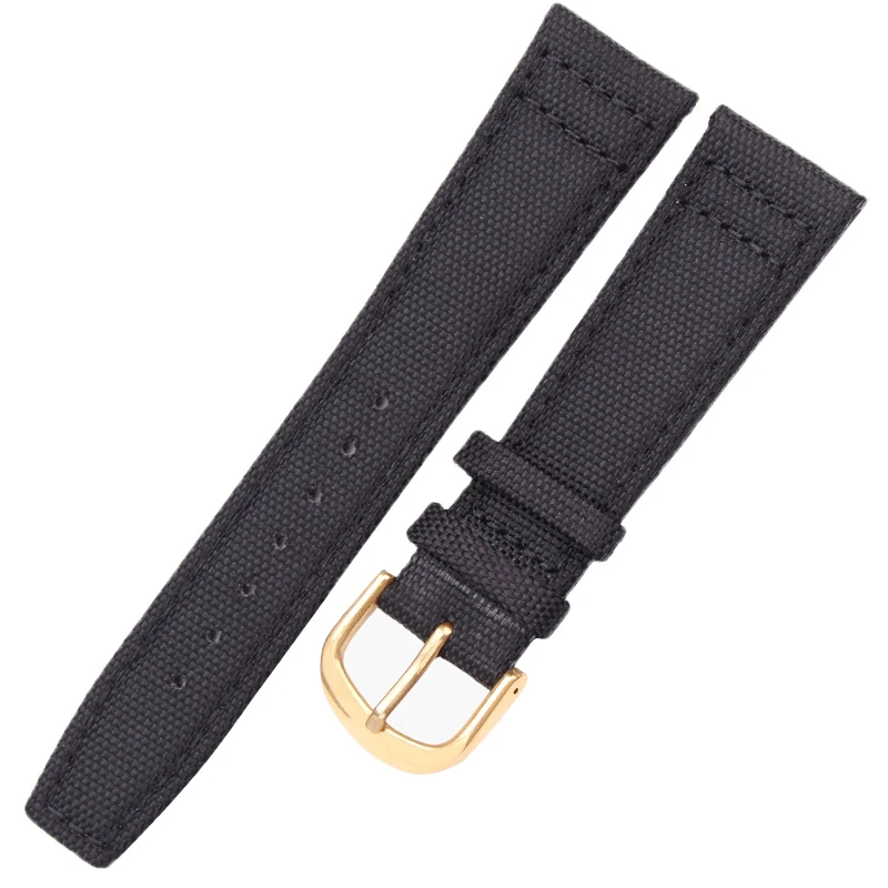 HENGRC Brand Strap Canvas Nylon Watchbands 20mm 21mm 22mm Black Green High Qualiyt Watch Band Bracelet With Pin Buckle