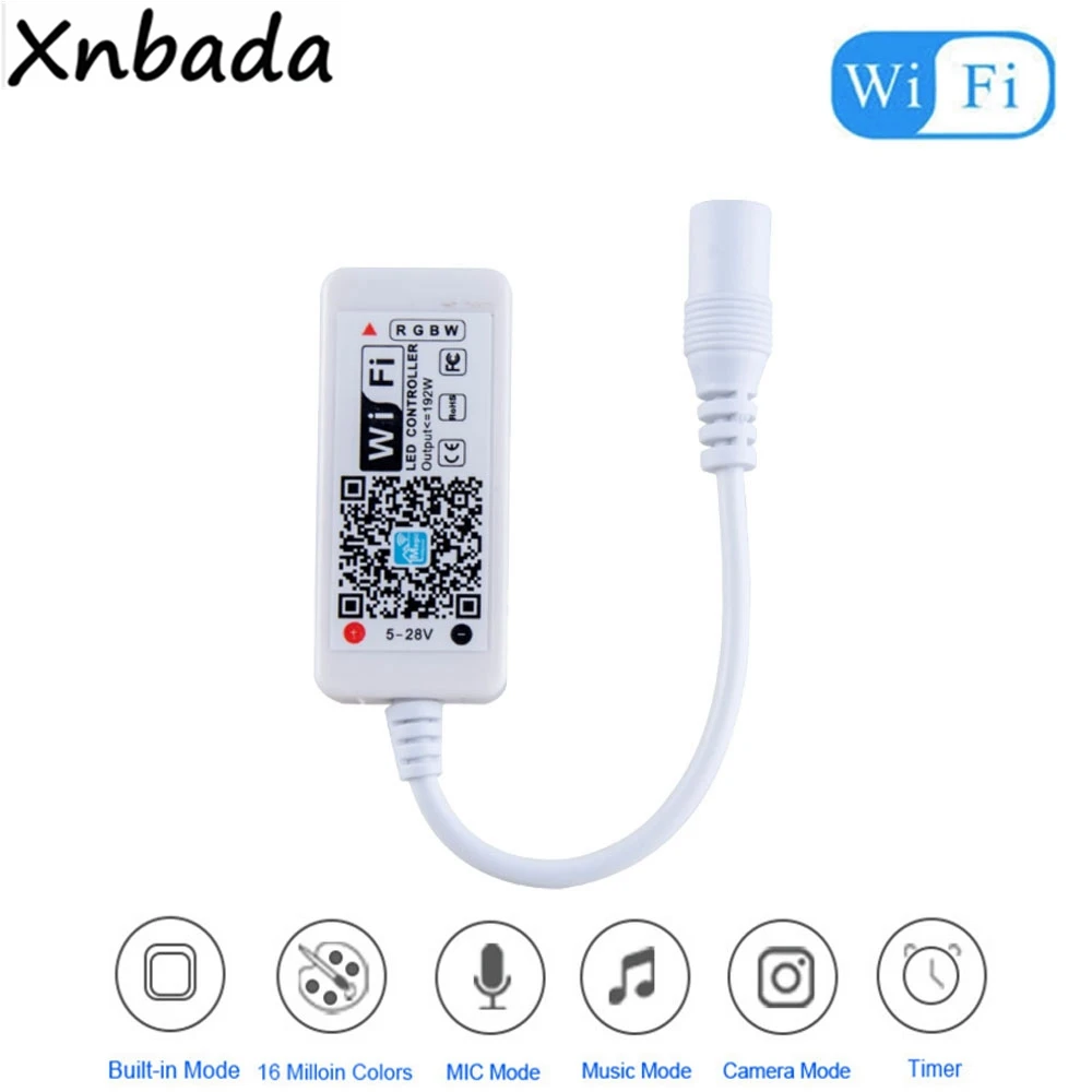 WIFI RGB/RGBW Led Strip Controller Mini Wifi+RF 24Keys Remote Controller With 16Million Colors For RGB/RGBW Led Light DC5-28V