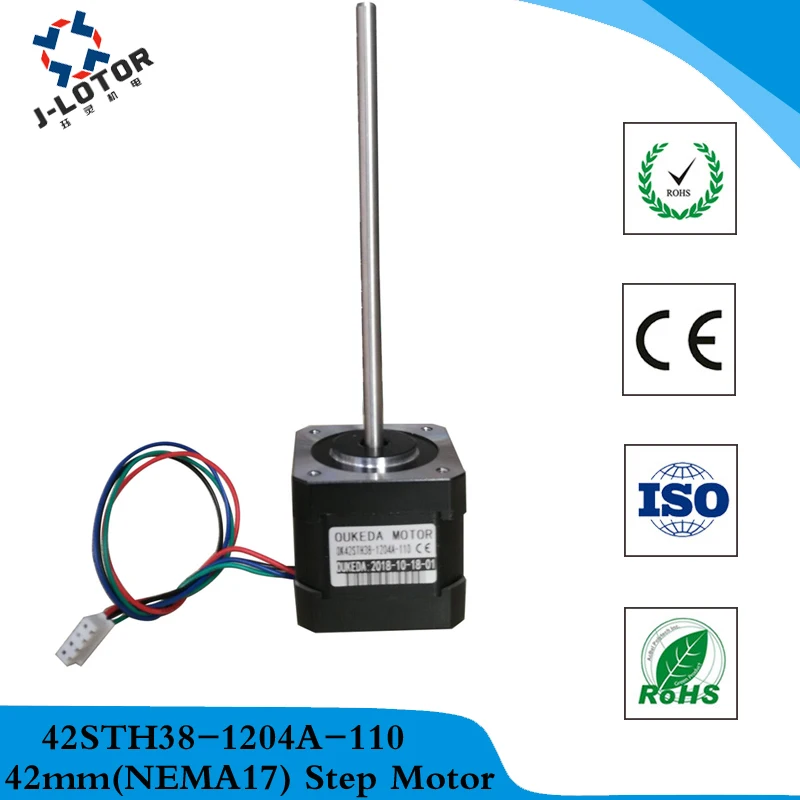 42mm Long Shaft Stepper Motor 0.45NM 1.2A NEMA17 42BYGH40 3D Printing Stepping Motor Step Motor With 5*110mm LM Shaft